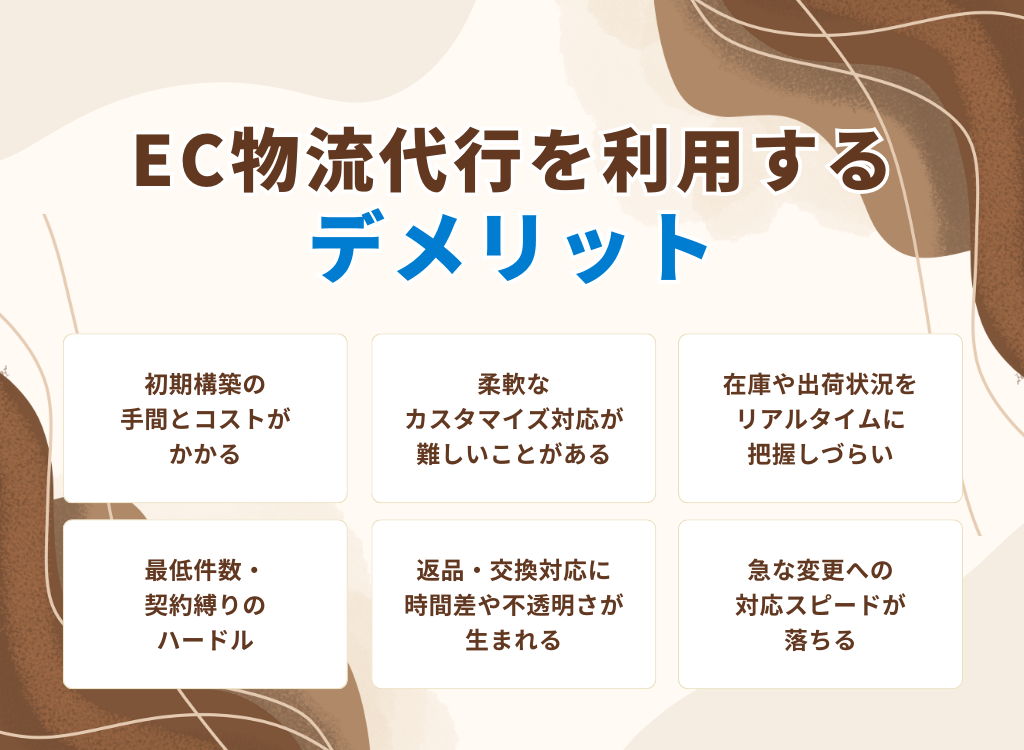 >EC物流代行を利用するデメリット