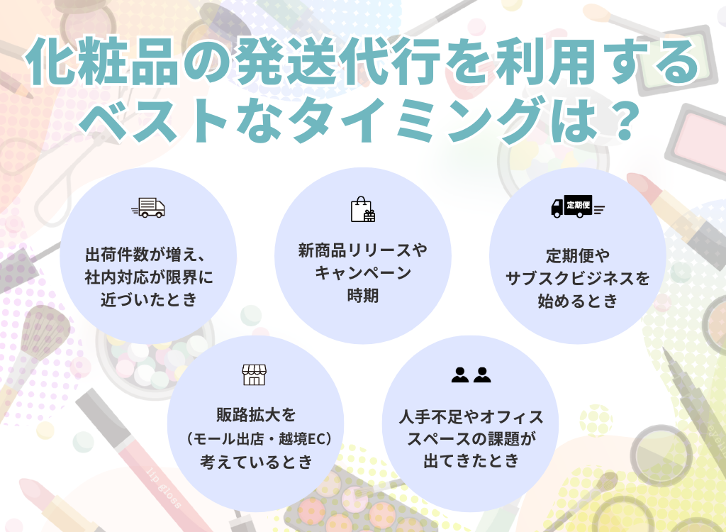 化粧品の発送代行を利用するベストなタイミングは？